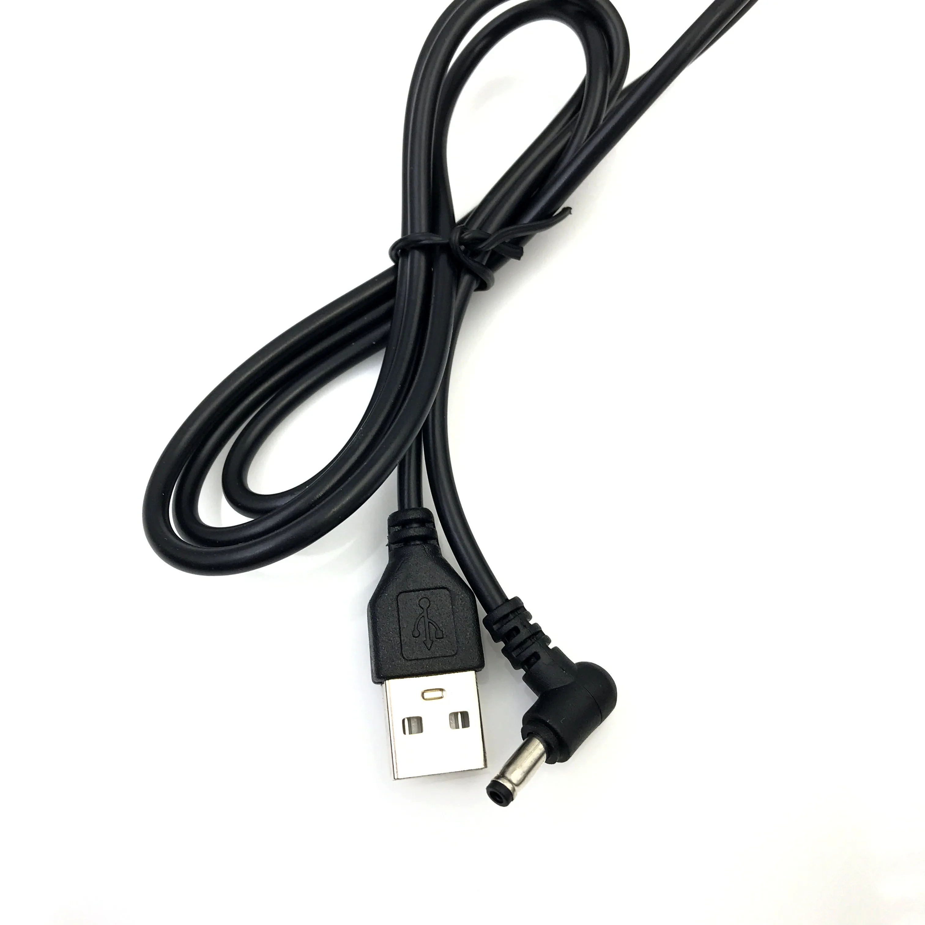 Zadajte Male USB Obrátiť na JEDNOSMERNÝ prúd Samec Konektor Jack Adaptér 90 Stupňov Muž 3,5 mm x 1.35 mm Power Converter Kábel, Kábel USB na 3,5*1.35 2