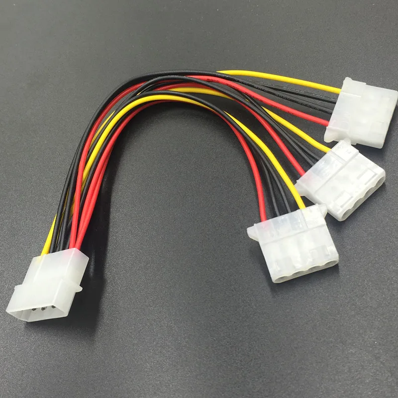 20 cm Najlepšiu Cenu 4-pin IDE Napájací Kábel HY1578 4-pin Molex Mužov a 3-port Molex IDE Žena Power Splitter Kábel Adaptéra