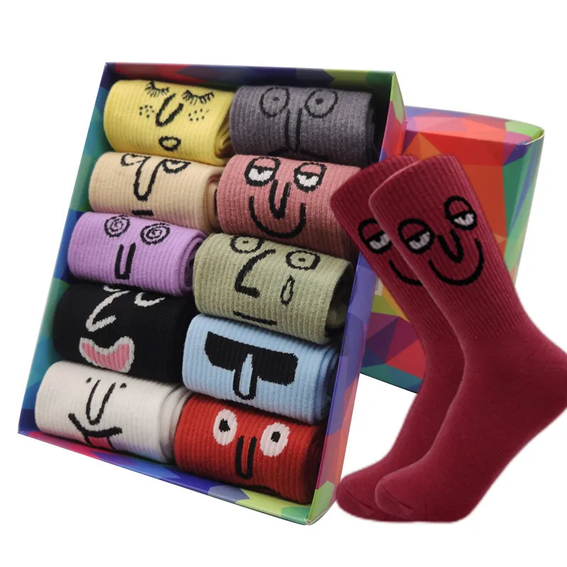 Darčeková Krabička Kórea Nových Prírastkov Harajuku Trend Ženy Candy Farby Bežné Zábavné Ponožky Žena Kawaii Ponožky Školy Dievčatá Posádky Ponožky