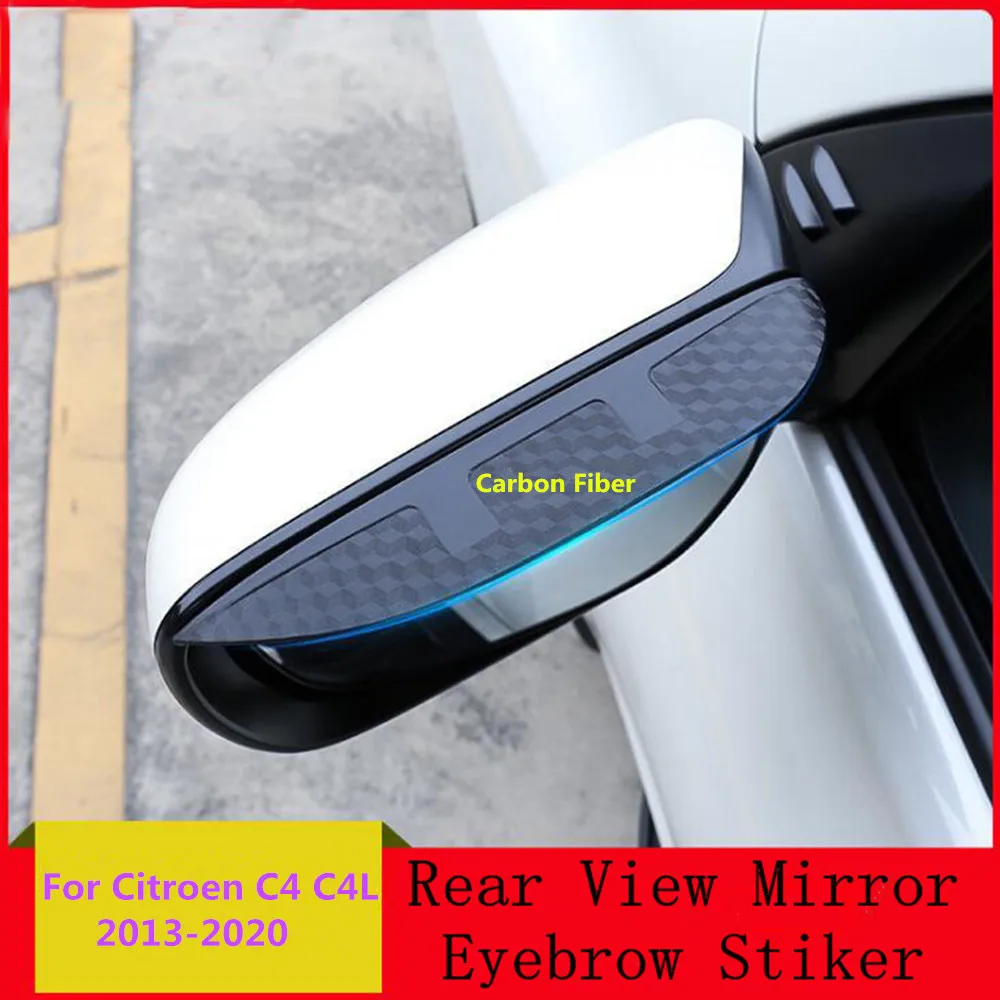 Pre Citroen C4 C4L 2013-2020 Uhlíkových Vlákien Strane Zrkadla Clonu Cover Stick Výbava Štít Obočie Príslušenstvo Dážď/Slnečné Počasie