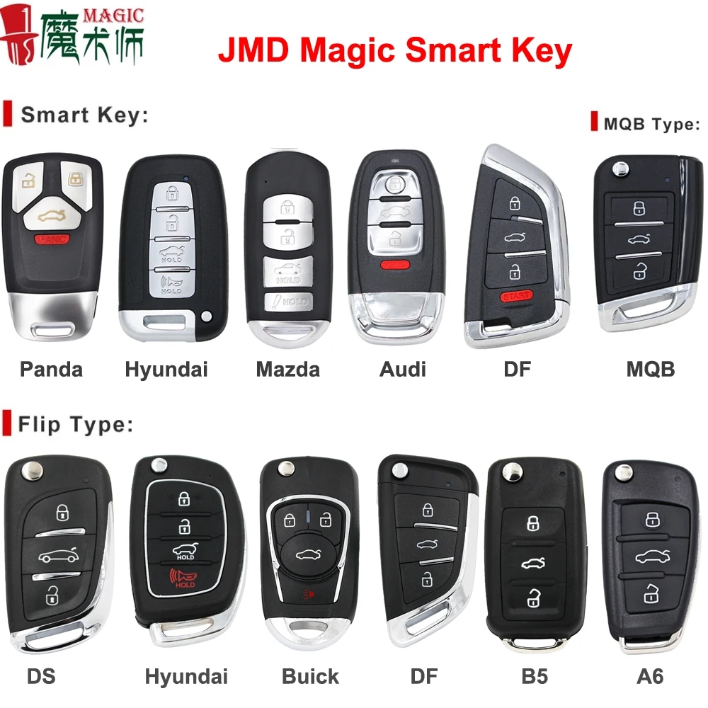 JMD Magic Remote Smart Key DF B5, A6 Panda MQB DS pre Mazda pre Audi pre Hyundai pre Buick Smart Skladacie MQB Štýl Tlačidlo 4 V 1