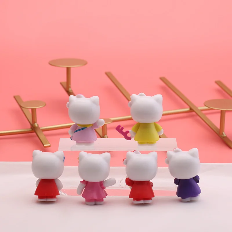 6Pcs Sanrio Anime Postava Hello Kitty Kawaii Areáli Série Hello Kitty Obrázok Figúrka Roztomilý Stola Dekor Darčeky pre Dievčatá, Hračky 4