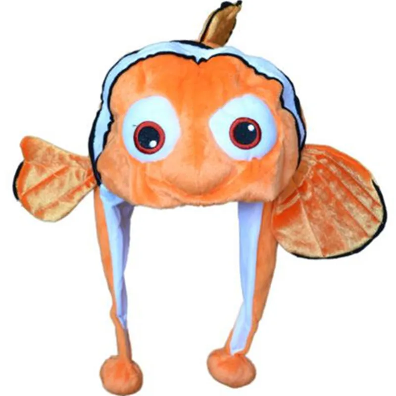 Komiksu, Anime, Plyšové Oranžová Ryba Nemo Teplé Zimné klobúk Dospelých Detí Dieťa Film Roztomilý Zvieratá ClownFish Nemo Mäkké Cosplay Klobúk Spp 0