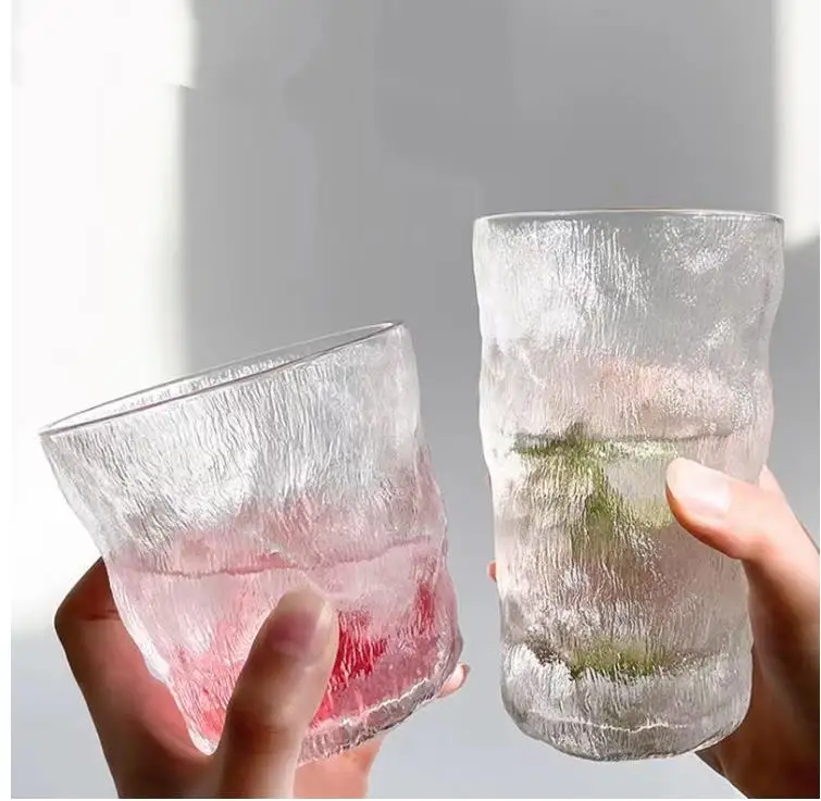 Nordic minimalistický matné ľadovec sklo vodné sklo whisky červené poháre na víno, džús, káva, pohár piva hrnček