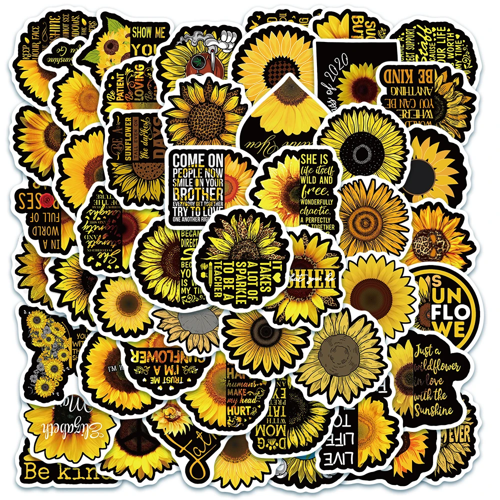 10/50Pcs Sun Flower Rastlín Pre Dieťa Darček DIY Skateboard Batožiny Chladnička Notebook Motocykel Nepremokavé Nálepky