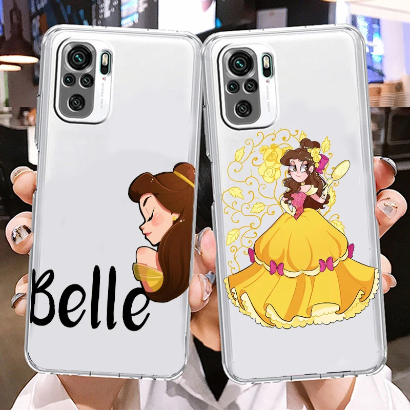 Disney Princezná Mulan Belle Priehľadný Kryt Telefónu Prípade Pre Xiao Redmi Poznámka 11E 11S 11 11T 10 10 9 9T 9S 8 8T Pro Plus 7 5G 3