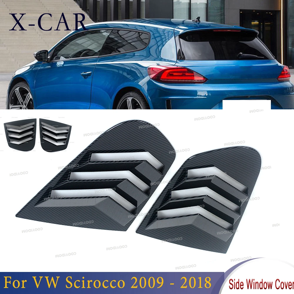 X-AUTO Pre VW Scirocco 2009 -2018 Štvrťroku Bočné Okná Žalúzie Lopatka Kryt Únik Uhlíka Povrchu Štýl Spojler, Dekoračné Doplnky