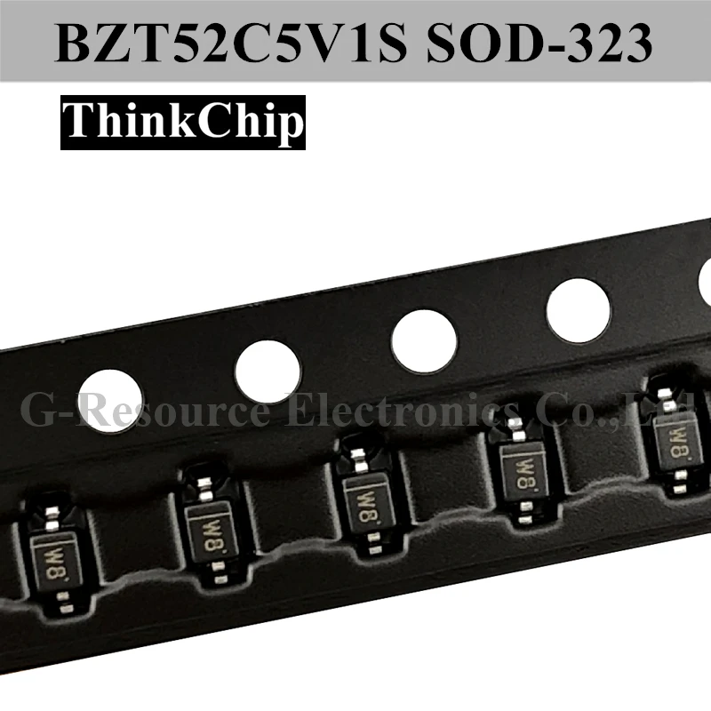 (100ks) BZT52C5V1S SOD-323 SMD 0805 napätie stabilizované dióda 5.1 V SOD323(Označenie W8)
