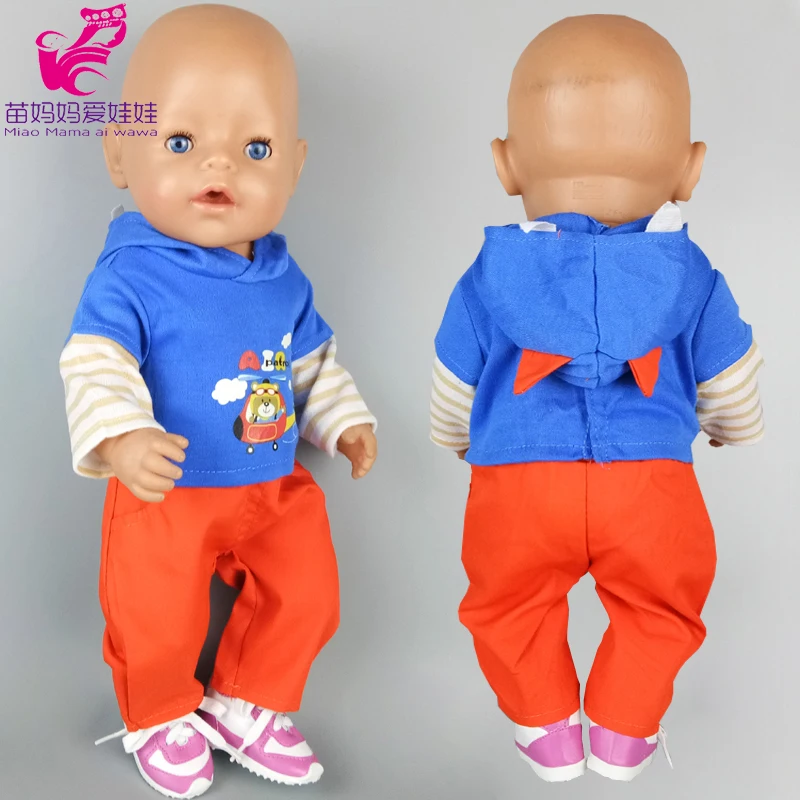 43 cm New Born Baby Doll Oblečenie Bebe Džínsy Popruh Nohavice Nastaviť pre 18