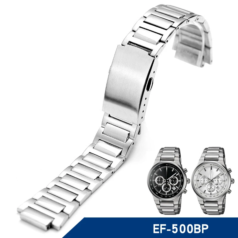 Kovové Nepremokavé Zápästie Zápästie Pre Casio EF-554 EF-500 EF-545 EF-130 EF554 EF500 EF545 Nehrdzavejúcej Ocele Watchbands Popruh Náramok