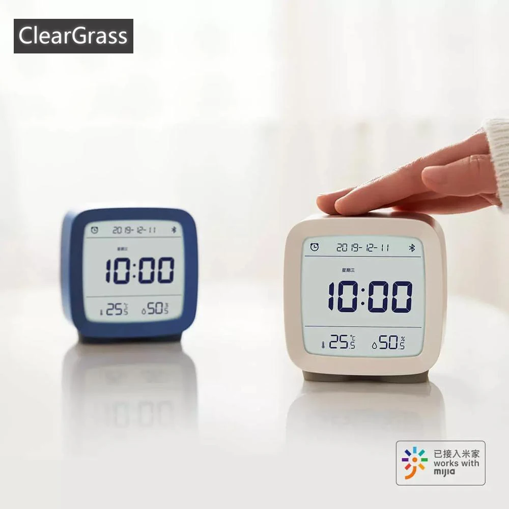 Cleargrass Bluetooth Budík inteligentné Ovládanie Teplota Vlhkosť Displej LCD Displej Nastaviteľný Nočného Canlendar