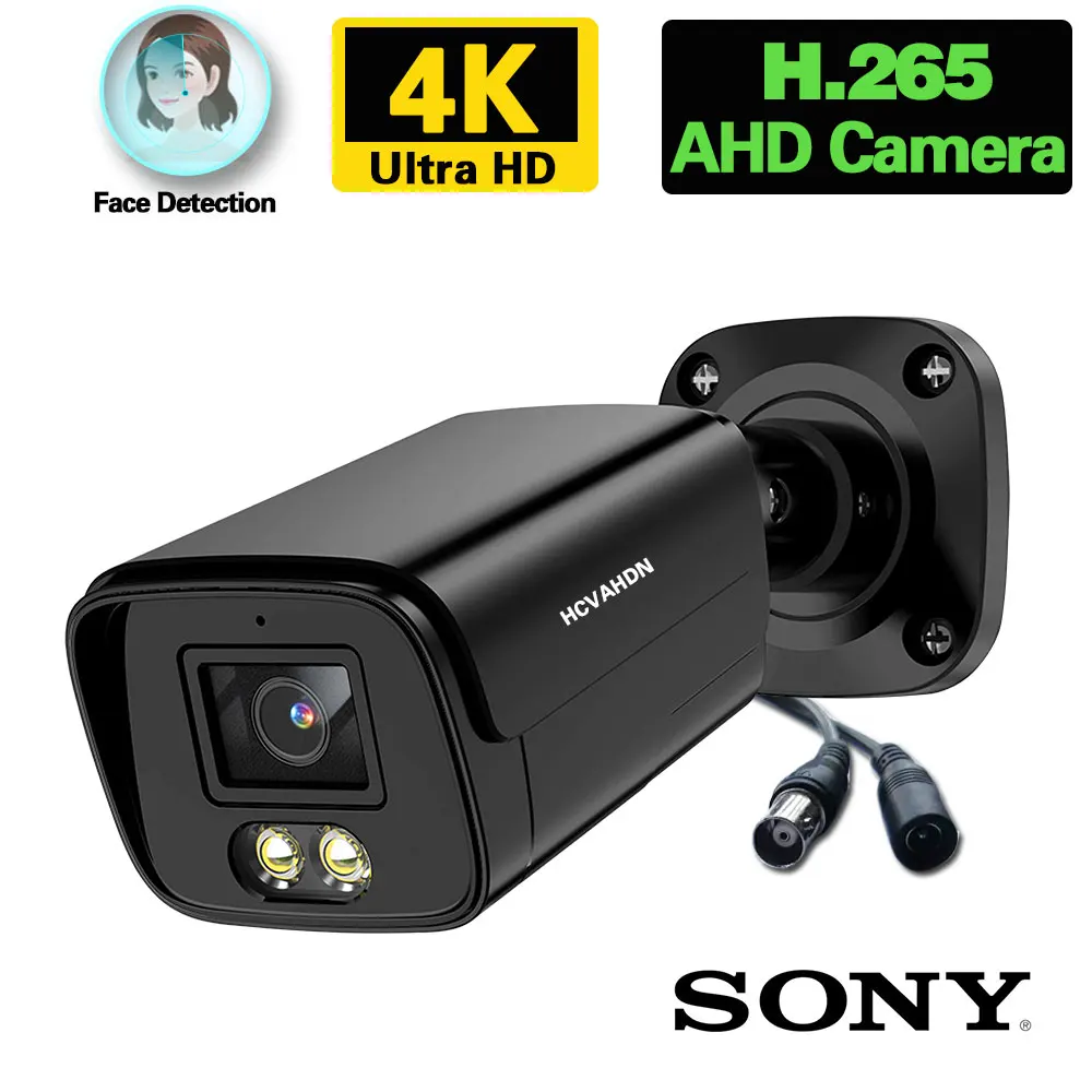 Detekcia tváre 4K AHD Bezpečnostné Kamery Vonkajšie Nepremokavé Analógové CCTV Kamery 8MP BNC Video Dohľad Cam 5MP H. 265 Black XMEYE