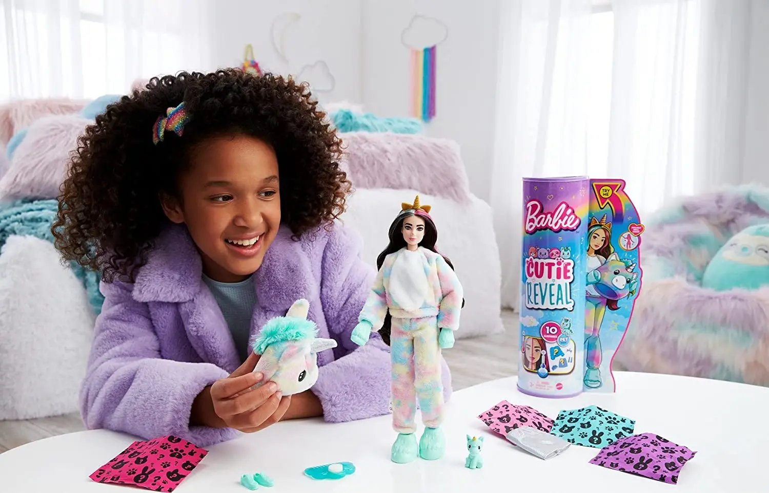 Pôvodné Barbie Cutie Odhaliť Fantasy Série Bábika s Plyšové Zvieratá Kostým Pet Príslušenstvo Dievčatá, Hračky pre Deti, Zmena Farby 1