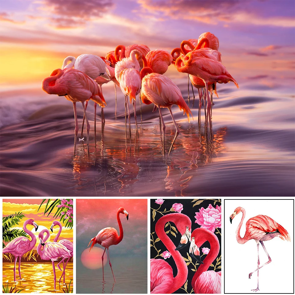 5D DIY Plné Námestie/Round-Diamond Maľovanie Flamingo Cartoon Zvierat Výšivky Cross Stitch Auta Mozaiky Domáce Dekorácie, Remeselné