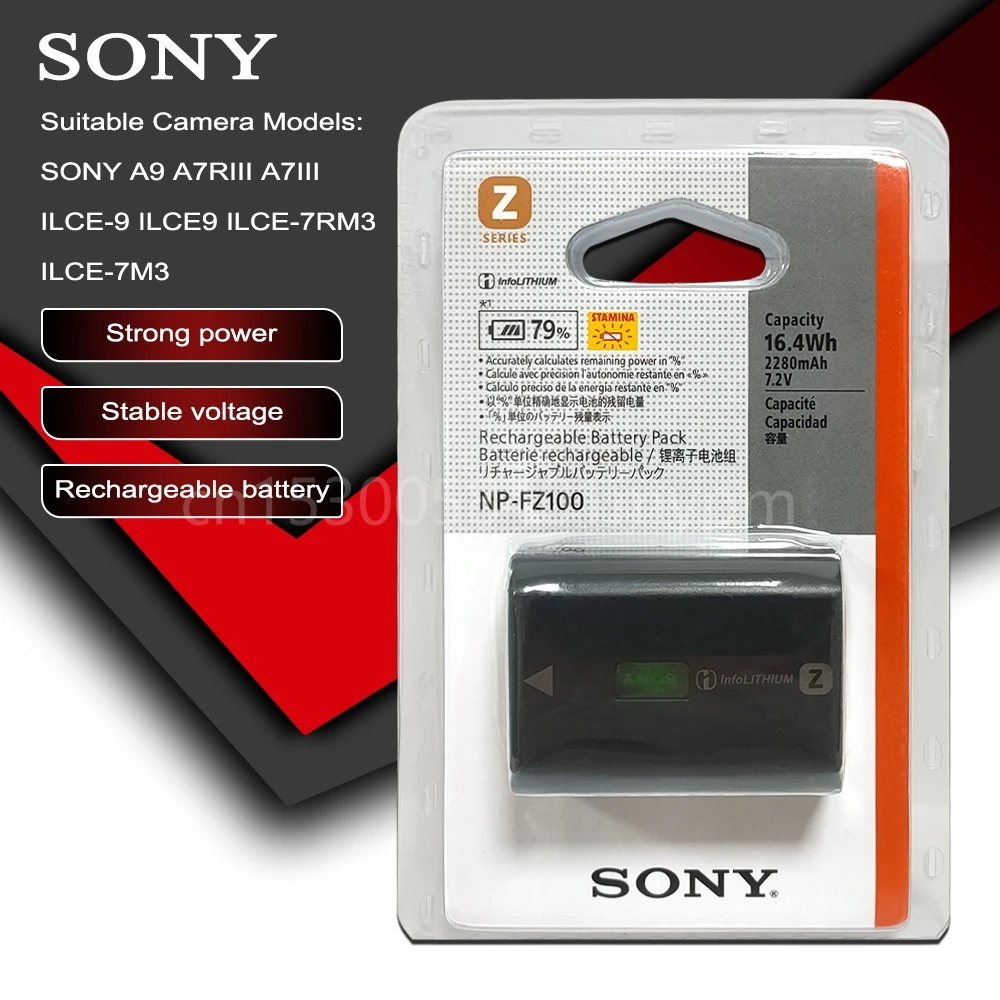 Sony Pôvodné NP-FZ100 NP FZ100 Fotoaparát Batérie A9 / A7R III / A7 III / ILCE-9 ILCE9 ILCE-7RM3 ILCE-7M3 Mark III, Ako NPF100