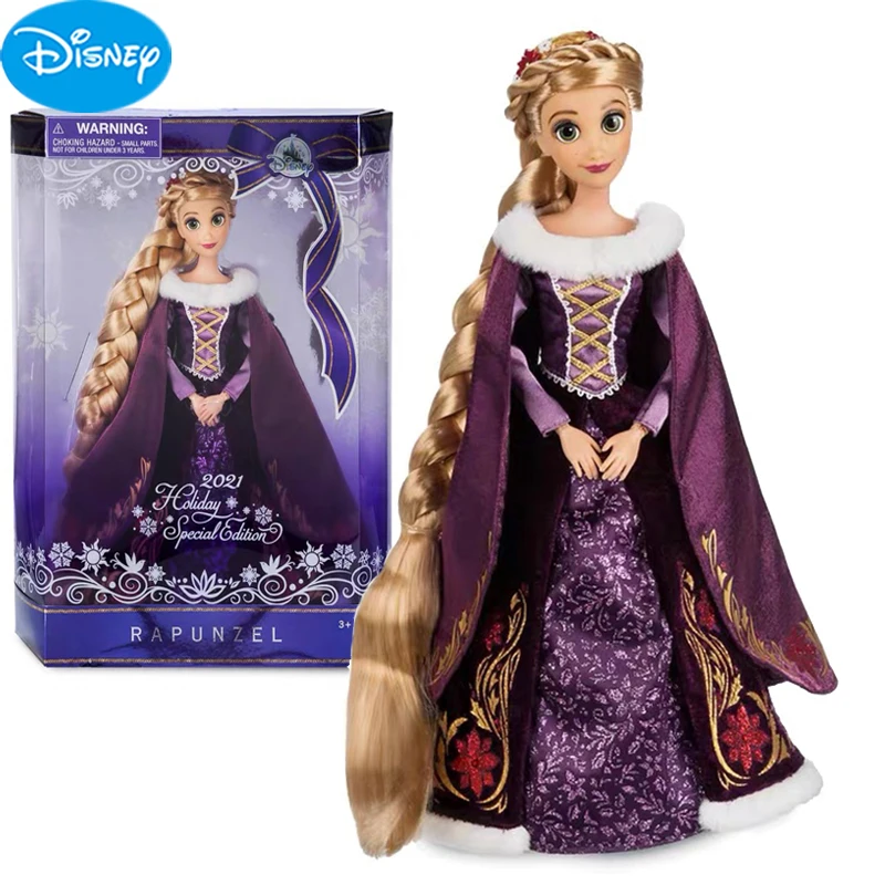 Disney Store Princesas Bábika Rapunzel 2021 Dovolenku Špeciálna Limitovaná Edícia Kawaii Karikatúra Roztomilý Originálne Hračka pre Dievča Narodeniny Gif