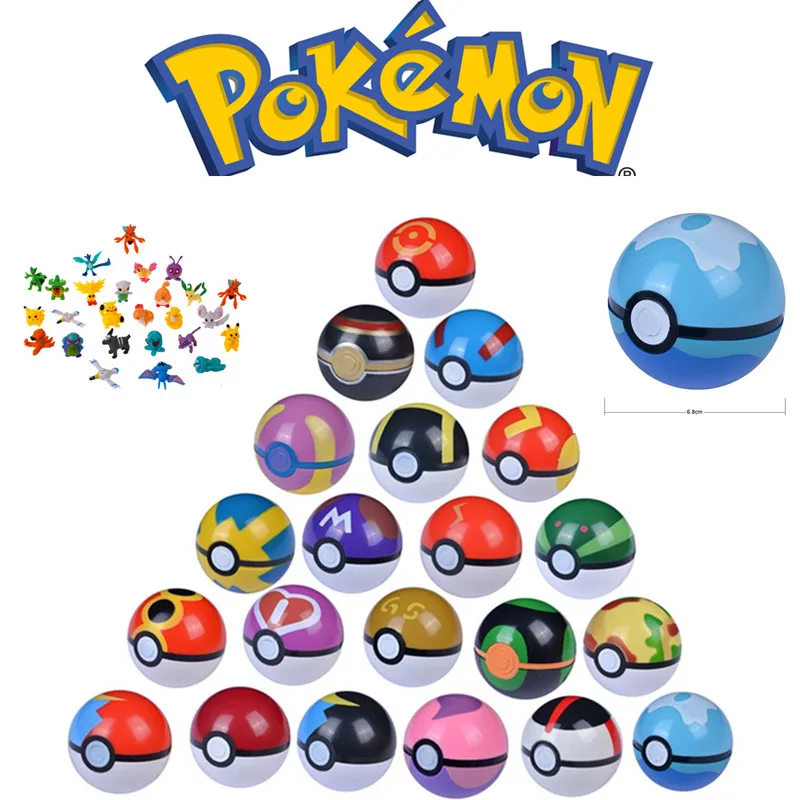21 Rôzne Štýly Pokémon 6.8 Cm Pokémon Elf Loptu A 2-3 cm Anime Bábika Charakter Hračky Detí Spálne Dekorácie, Hračky Darček