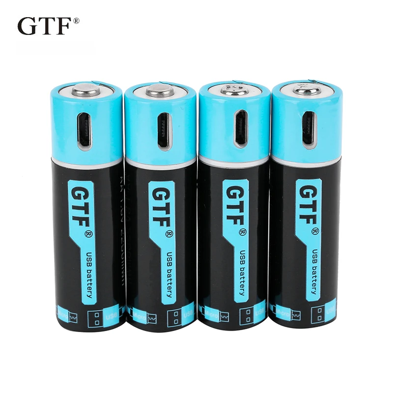 GTF1.5V USB AA li-ion Batéria 2550mwh 1500mah 100% kapacita li-pol, USB nabíjateľné lítium-usb, batéria, USB kábel