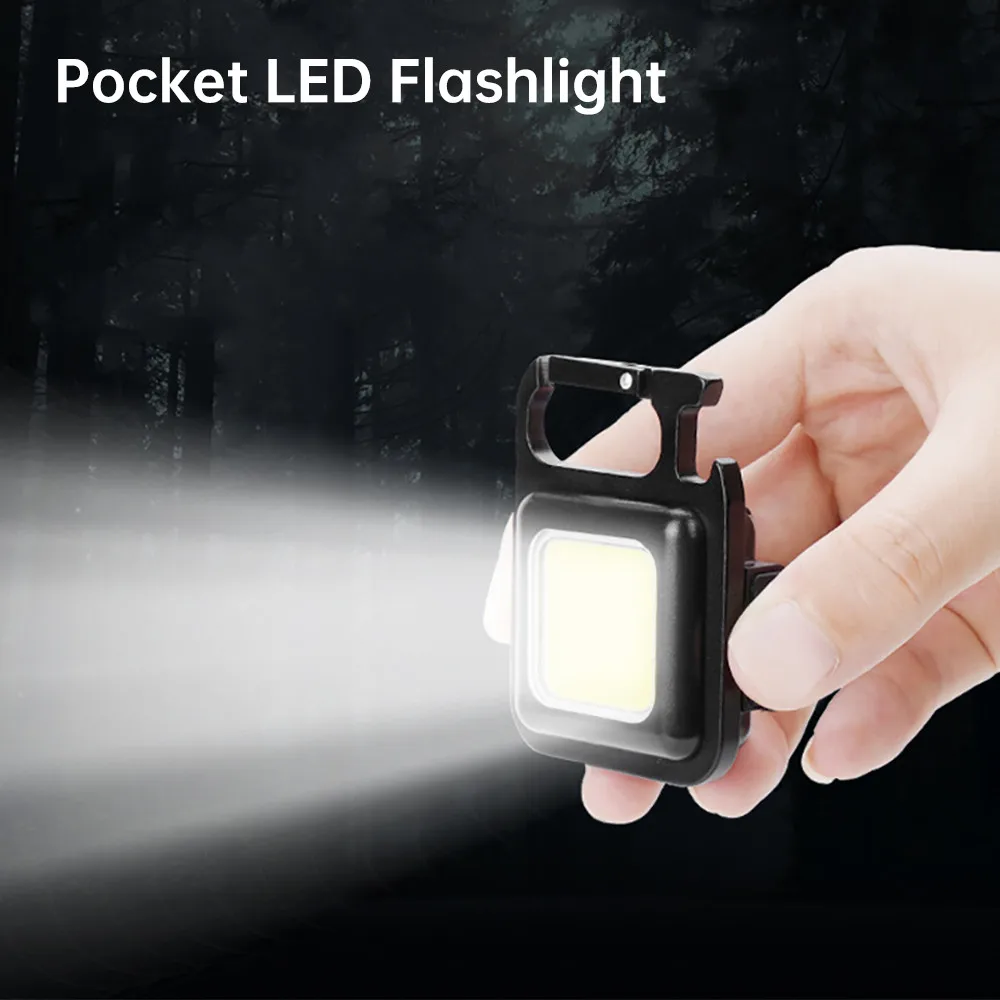 Mini LED Baterka Pracovné Svetlo Prenosné Vreckové Baterky Keychains TypeC Nabíjateľná Pre Outdoor Camping Malé Svetlo, Vývrtka 0
