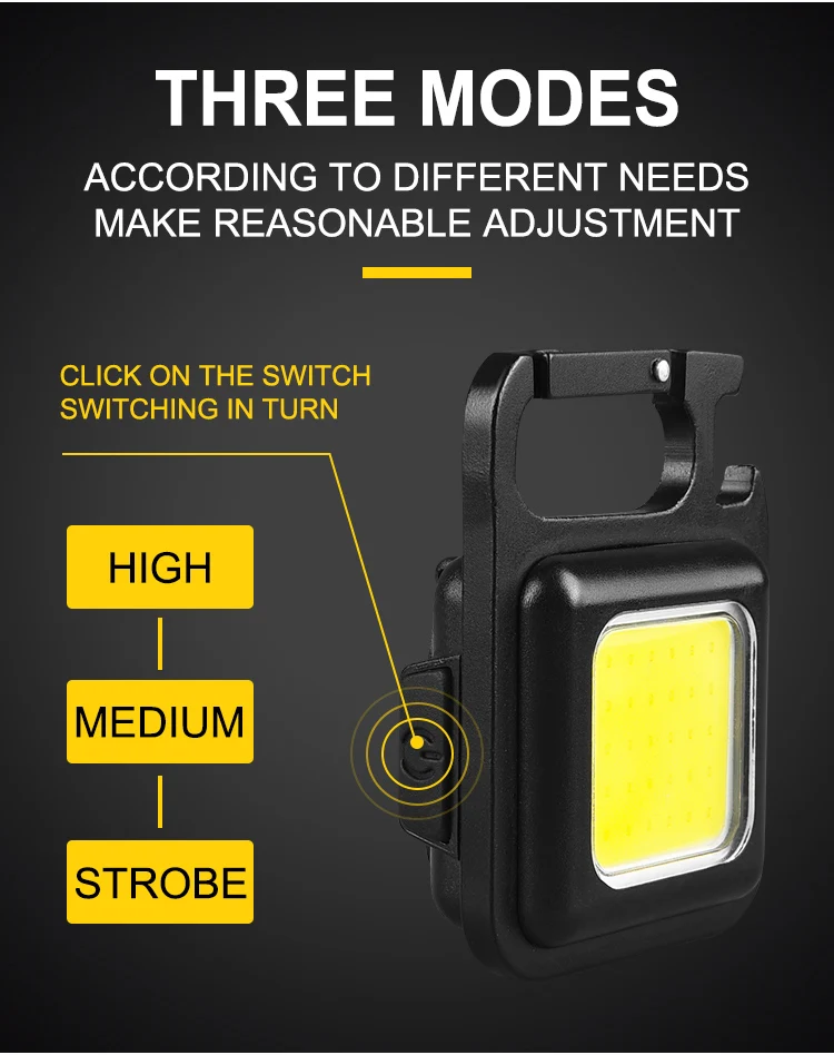 Mini LED Baterka Pracovné Svetlo Prenosné Vreckové Baterky Keychains TypeC Nabíjateľná Pre Outdoor Camping Malé Svetlo, Vývrtka 2