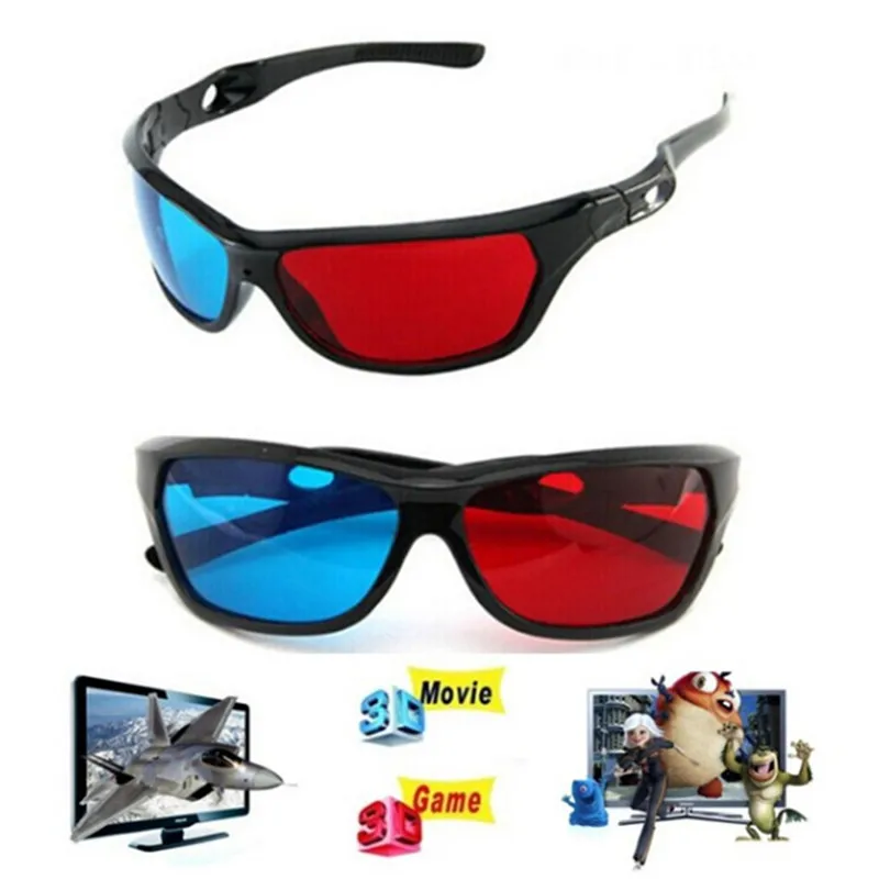 Čierny Rám Univerzálna 3D Plastové Okuliare/Oculos/Červená Modrá Cyan 3D Sklo Anaglyph 3D Film, Hra, DVD Vision/kino