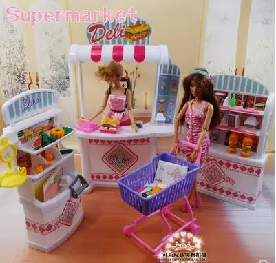 Simulácia supermarket, nákupné centrum DIY bábika nábytok Pre barbie Bábika 1/6 Bábika Príslušenstvo doll house Nábytok set