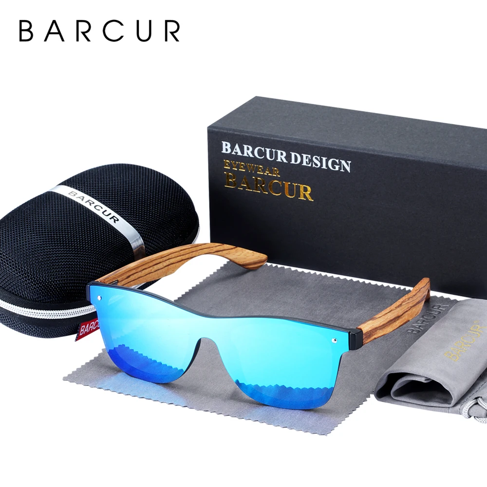 BARCUR Luxusné Retro slnečník Mužov Drevené slnečné Okuliare UV400 Ochrana Fashion Square Slnečné Okuliare Ženy