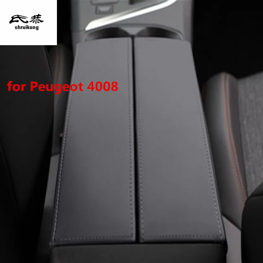 1set Auto nálepky pre 2016-2018 Peugeot 4008 5008 Mikrovlákna Kožené auto príslušenstvo, lakťová opierka box ochranný kryt