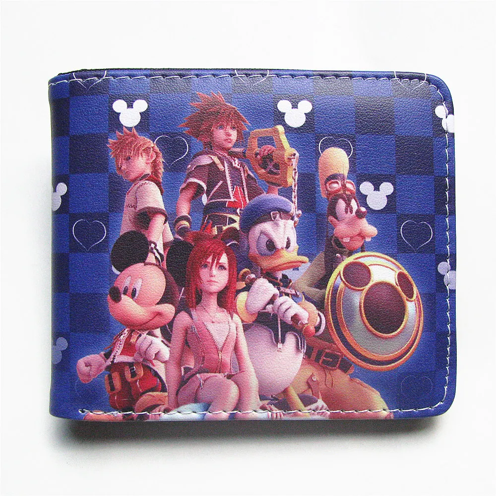 Anime Kingdom Hearts Peňaženky Mužov Držiteľa Karty Mince Vrecku Cartoon Krátke Peňaženky