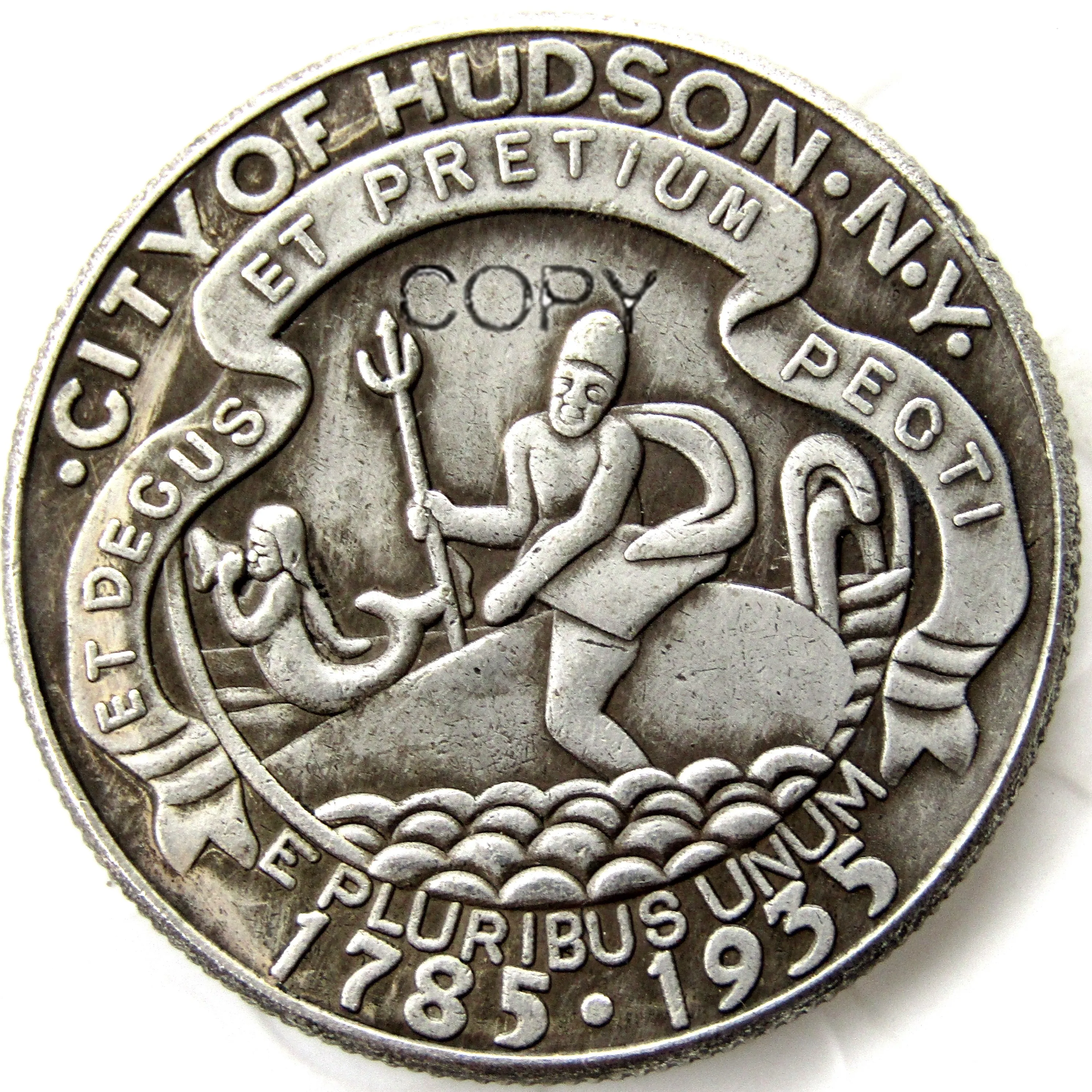 USA 1935 Hudson Pamätné Pol Dolára Strieborné Pozlátené Kópiu Mince